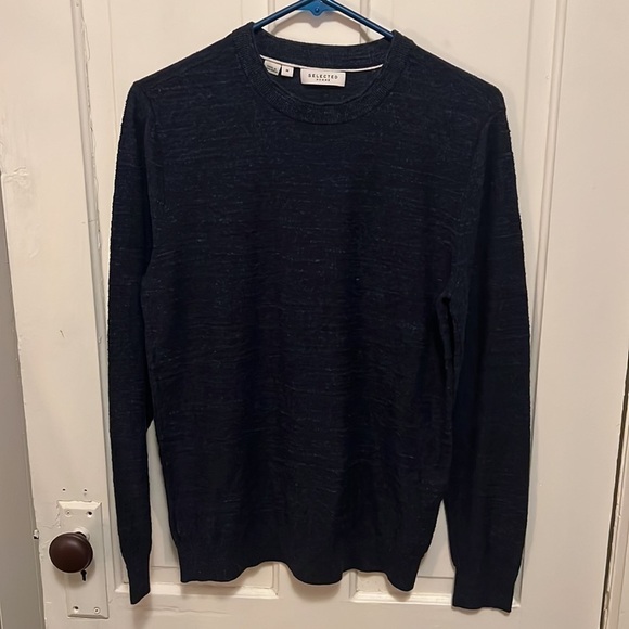 Selected Homme Buddy Crew Neck Sweater in Blue - Picture 7 of 13
